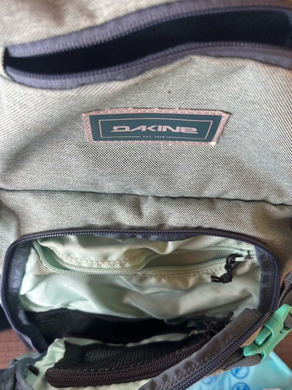 Dakine Women’s Green Canvas Backpack with Teal Accents 14 liter - Picture 11 of 15